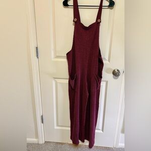 HEIMISH USA Burgundy Pinstripe Jumpsuit